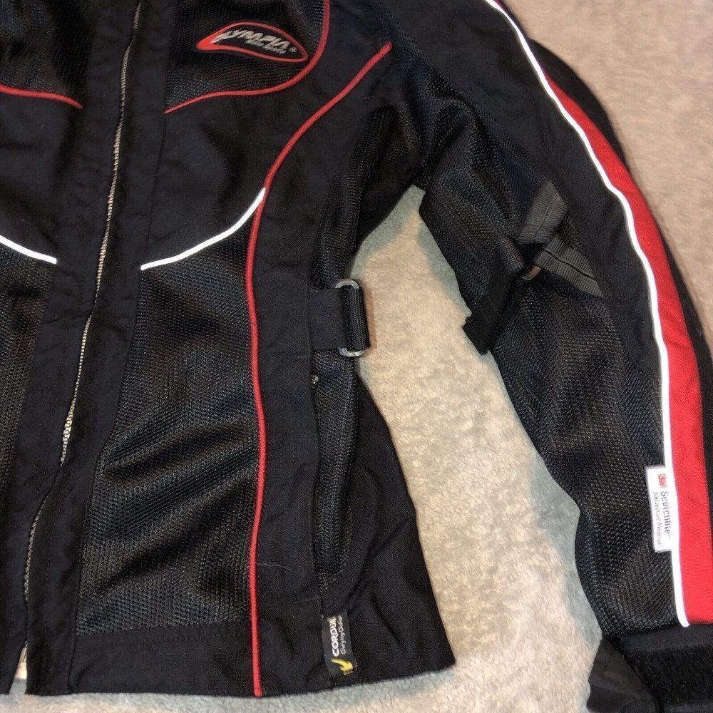 Olympia Moto Sports Womens Scotchlite Reflective Black Jacket Small — image 5 of 8